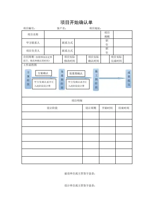 项目开始确认单