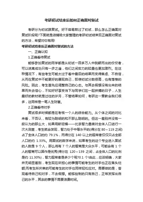 考研初试结束后如何正确面对复试