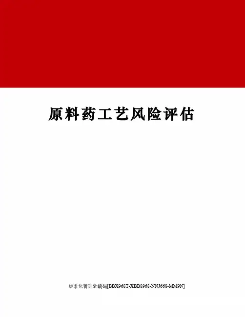 原料药工艺风险评估