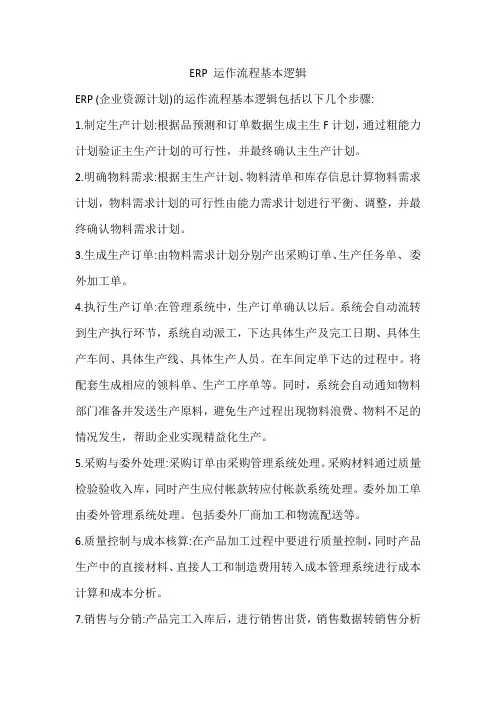 erp 运作流程基本逻辑