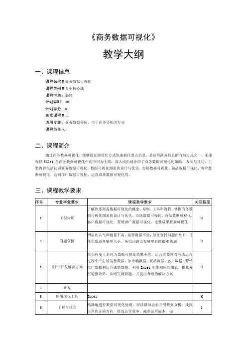 《商务数据可视化》-教学大纲
