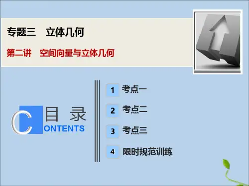 2020版高考数学大二轮复习专题三立体几何第二讲空间向量与立体几何课件理