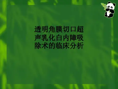 透明角膜切口超声乳化白内障吸除术的临床分析ppt课件