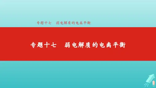 高考化学总复习专题17弱电解质的电离平衡课件