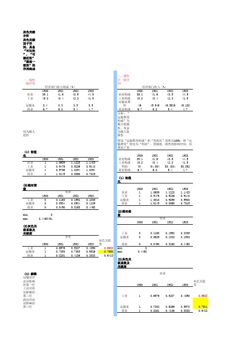 灰色关联分析示例