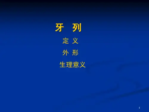 《牙列》PPT课件