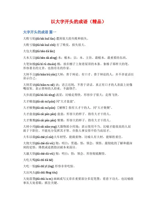 以大字开头的成语(精品)