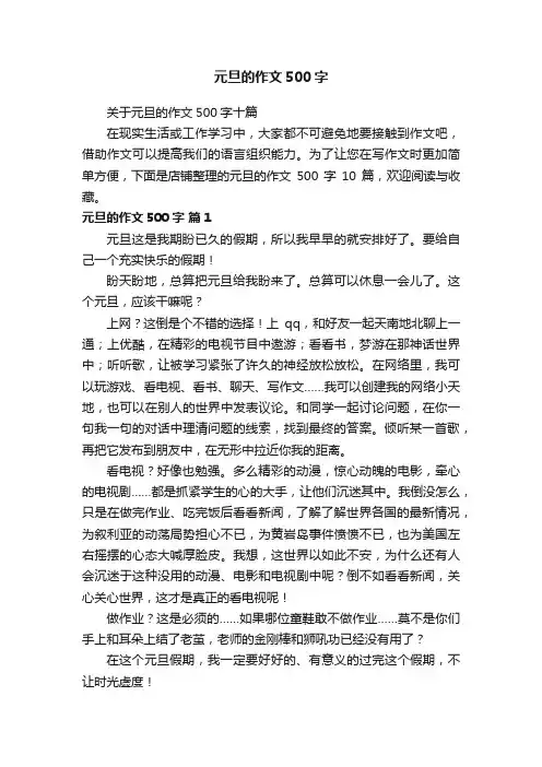 元旦的作文500字