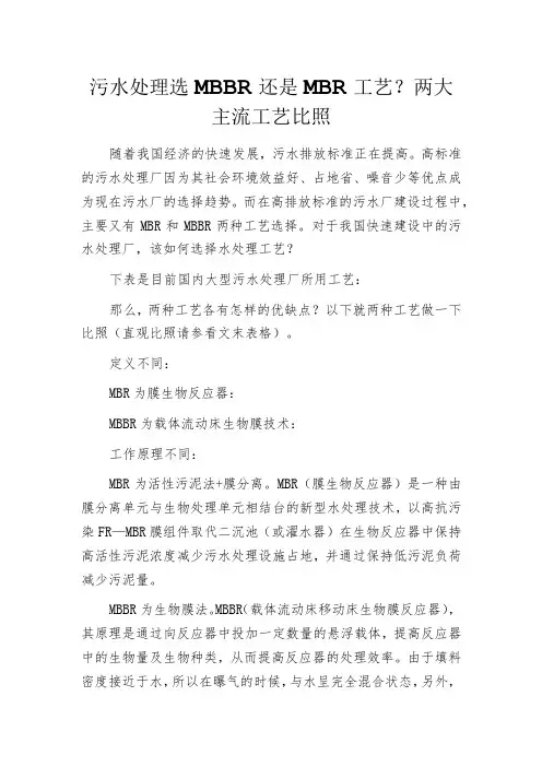污水处理选MBBR还是MBR工艺？两大主流工艺比照