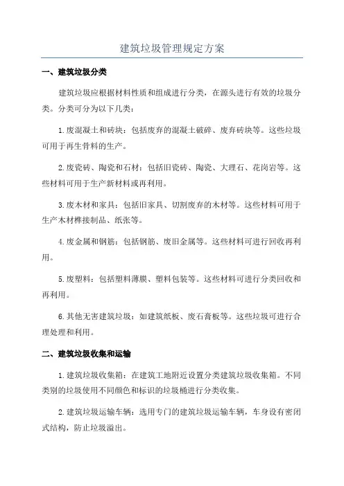 建筑垃圾管理规定方案