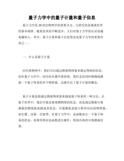 量子力学中的量子计量和量子信息