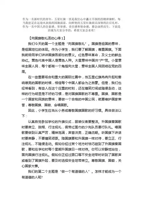 向国旗敬礼活动心得