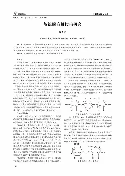 纳滤膜有机污染研究