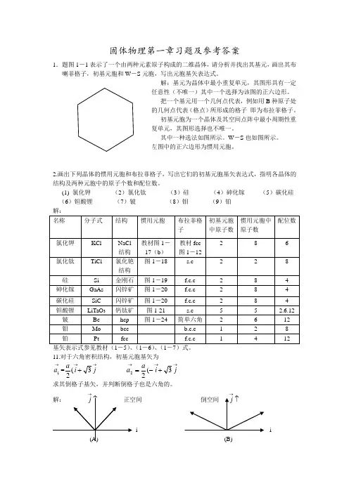 固体物理习题及答案