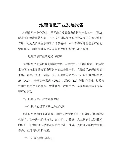 地理信息产业发展报告
