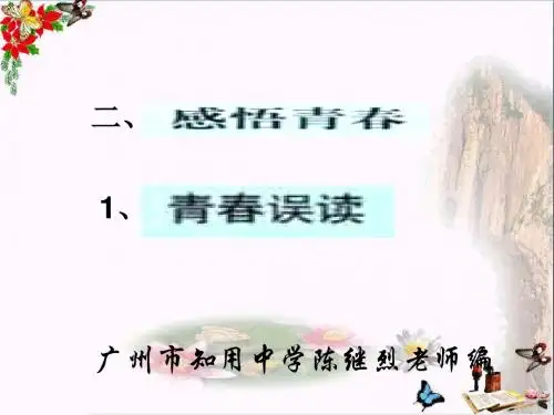 感悟青春ppt优秀课件8 人教版