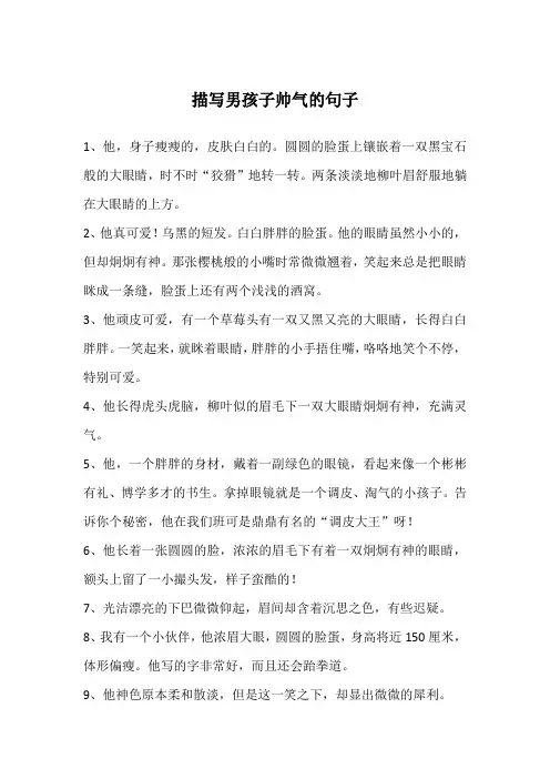 描写男孩子帅气的句子