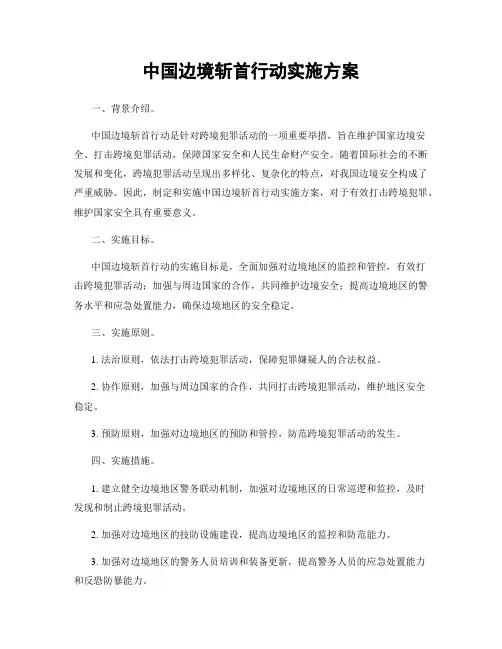 中国边境斩首行动实施方案