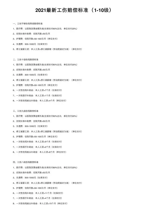 2021最新工伤赔偿标准（1-10级）