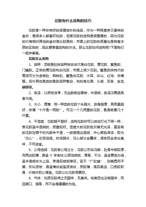 花胶有什么选购的技巧