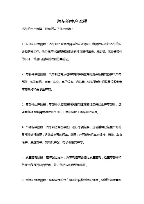 汽车的生产流程