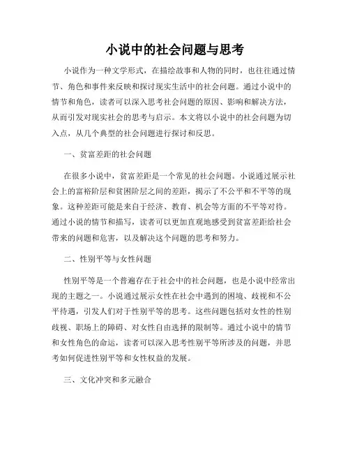 小说中的社会问题与思考