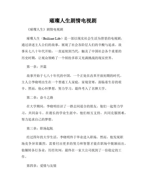 璀璨人生剧情电视剧