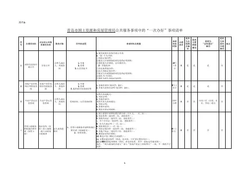公共服务事项中的一次办好事项清单