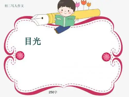 初二写人作文《目光》250字(共5页PPT)