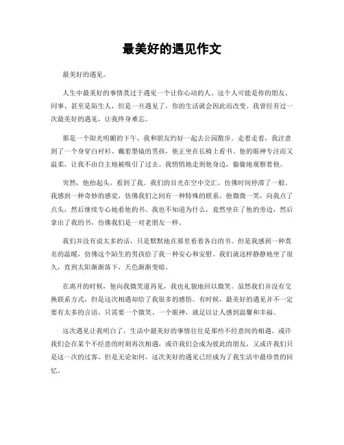 最美好的遇见作文