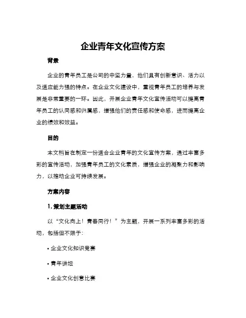 企业青年文化宣传方案
