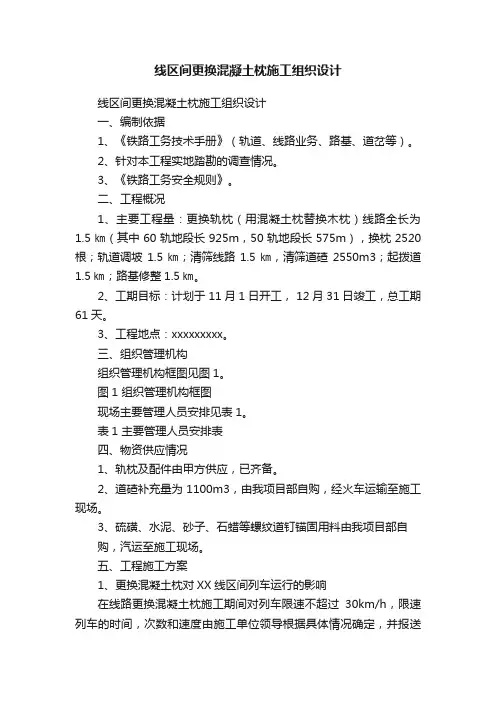 线区间更换混凝土枕施工组织设计