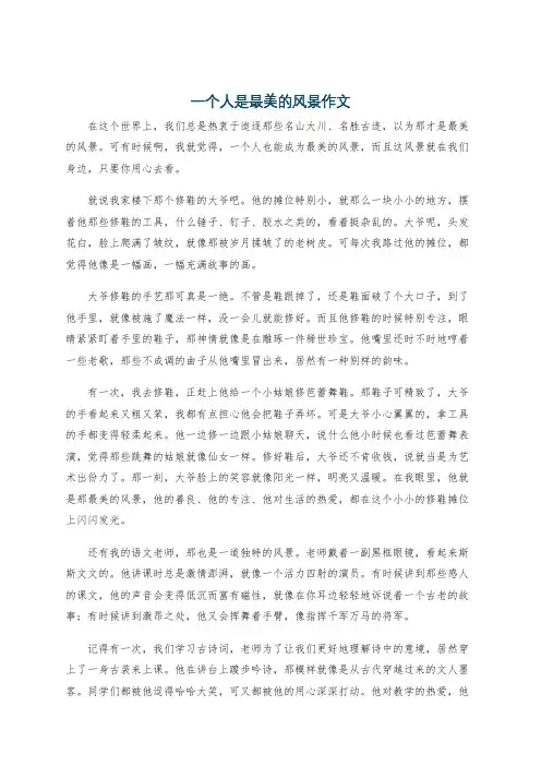 一个人是最美的风景作文