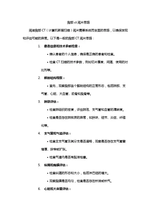 胸部ct阅片思路