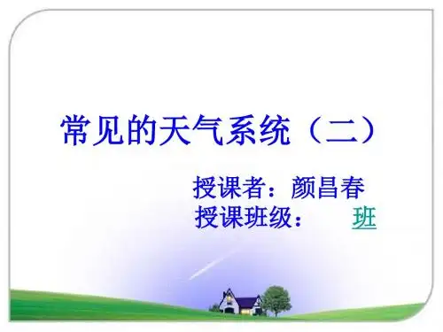 常见天气系统—气旋、反气旋