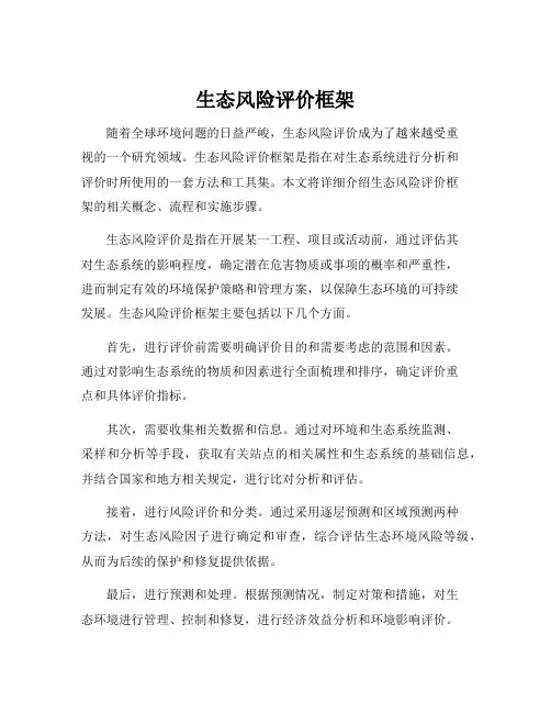生态风险评价框架