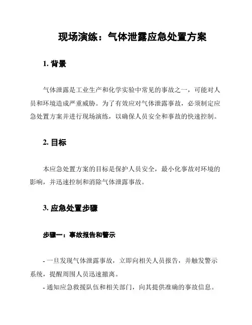 现场演练：气体泄露应急处置方案