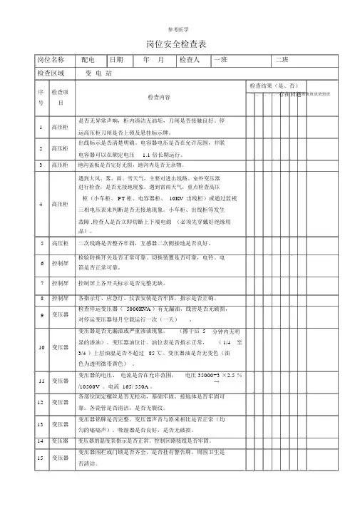变电站安全检查表