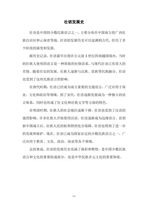 壮语发展史