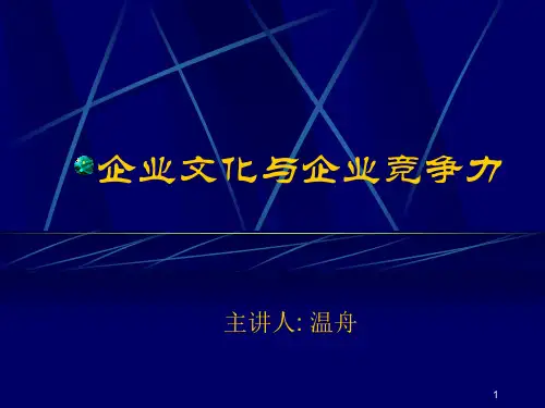 企业文化与企业竞争力(ppt 30页)