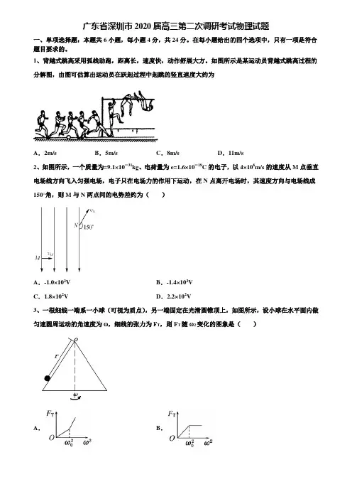 广东省深圳市2020届高三第二次调研考试物理试题含解析【附15套高考模拟卷】