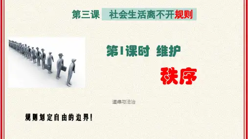 人教版八年级上册政治：第二单元第3课《社会生活离不开规则》第1课时《维护秩序》(02)