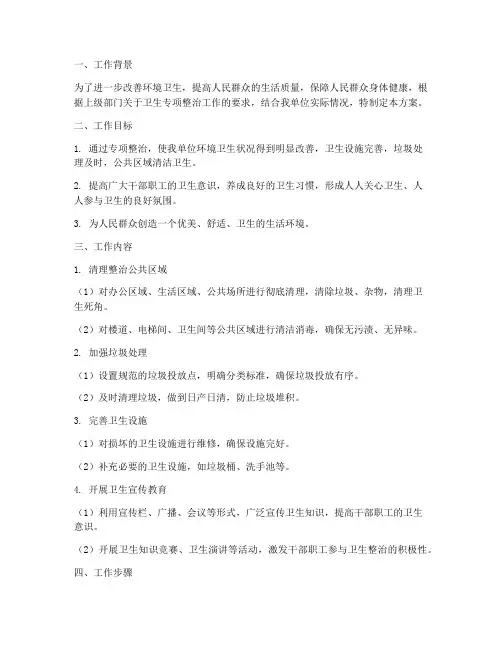 卫生专项整治工作方案