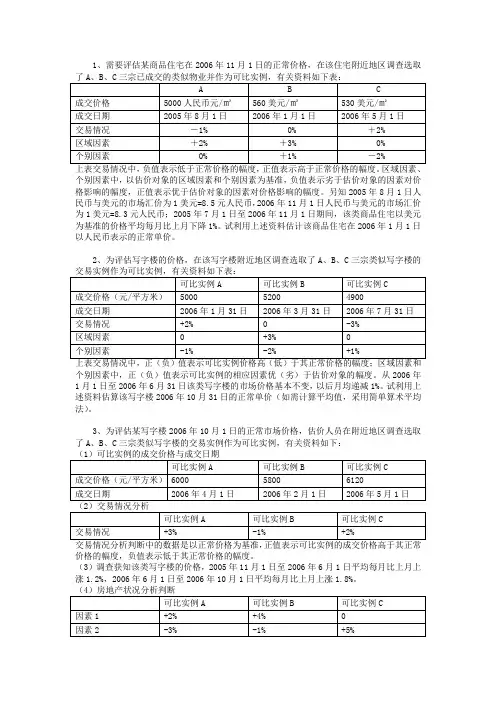 市场比较法试题
