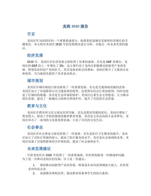 龙岗2020报告
