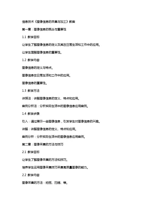 信息技术《图像信息的采集与加工》教案