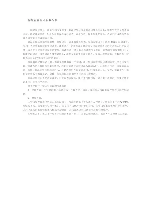 输尿管软镜碎石取石术