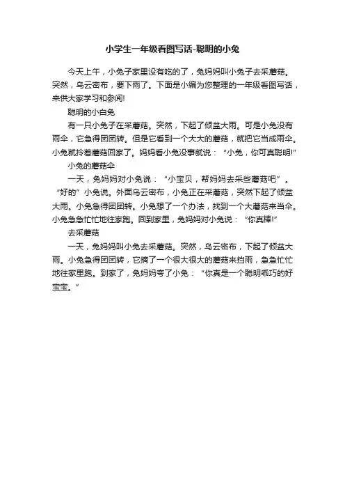 小学生一年级看图写话-聪明的小兔