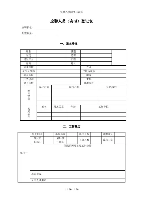 整套人事制度与表格