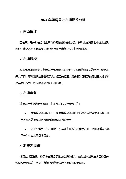 2024年蓝莓果汁市场环境分析